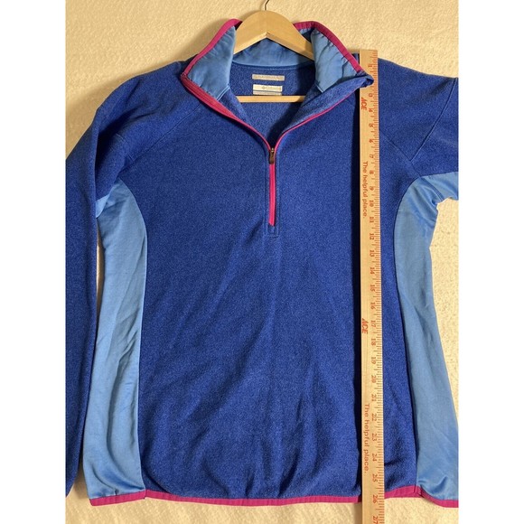 Women’s Columbia Omni-Wick Zip Neck Long Sleeve Blue Fleece Sweater Jacket Sz LG - Picture 9 of 13